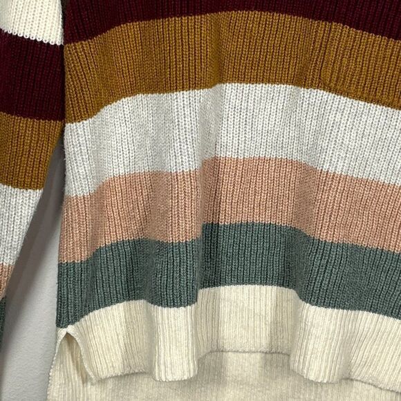 Madewell Rainbow Stripes Sweater Thomson A Pocket Size Small L #AA783 - Picture 5 of 13